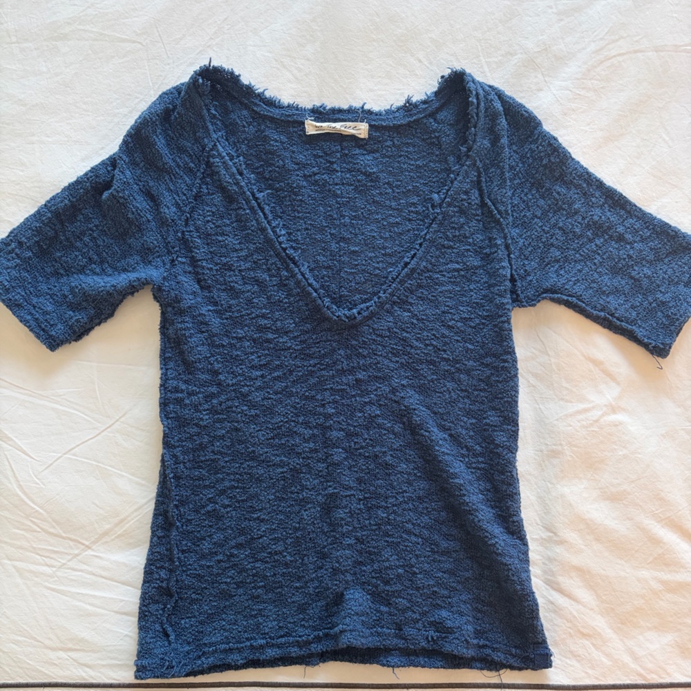 We The Free Deep Blue Knit Top
